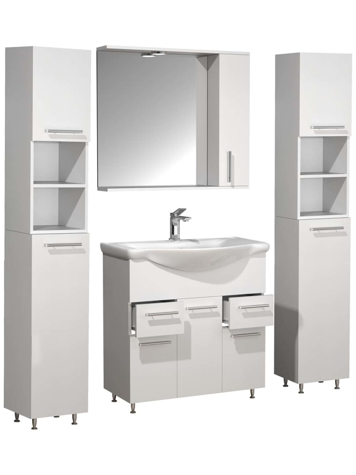 ebuy24 Badmöbelset LisaloXL Weiß 135 x 45 cm günstig kaufen onesize
