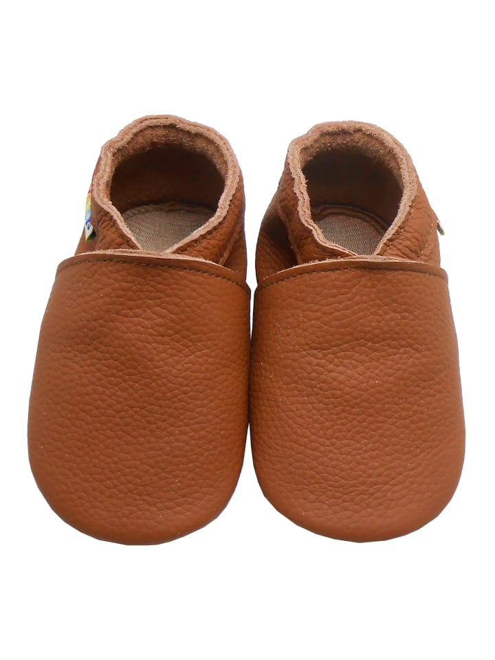 Yalion Leder-Krabbelschuhe in Braun günstig kaufen