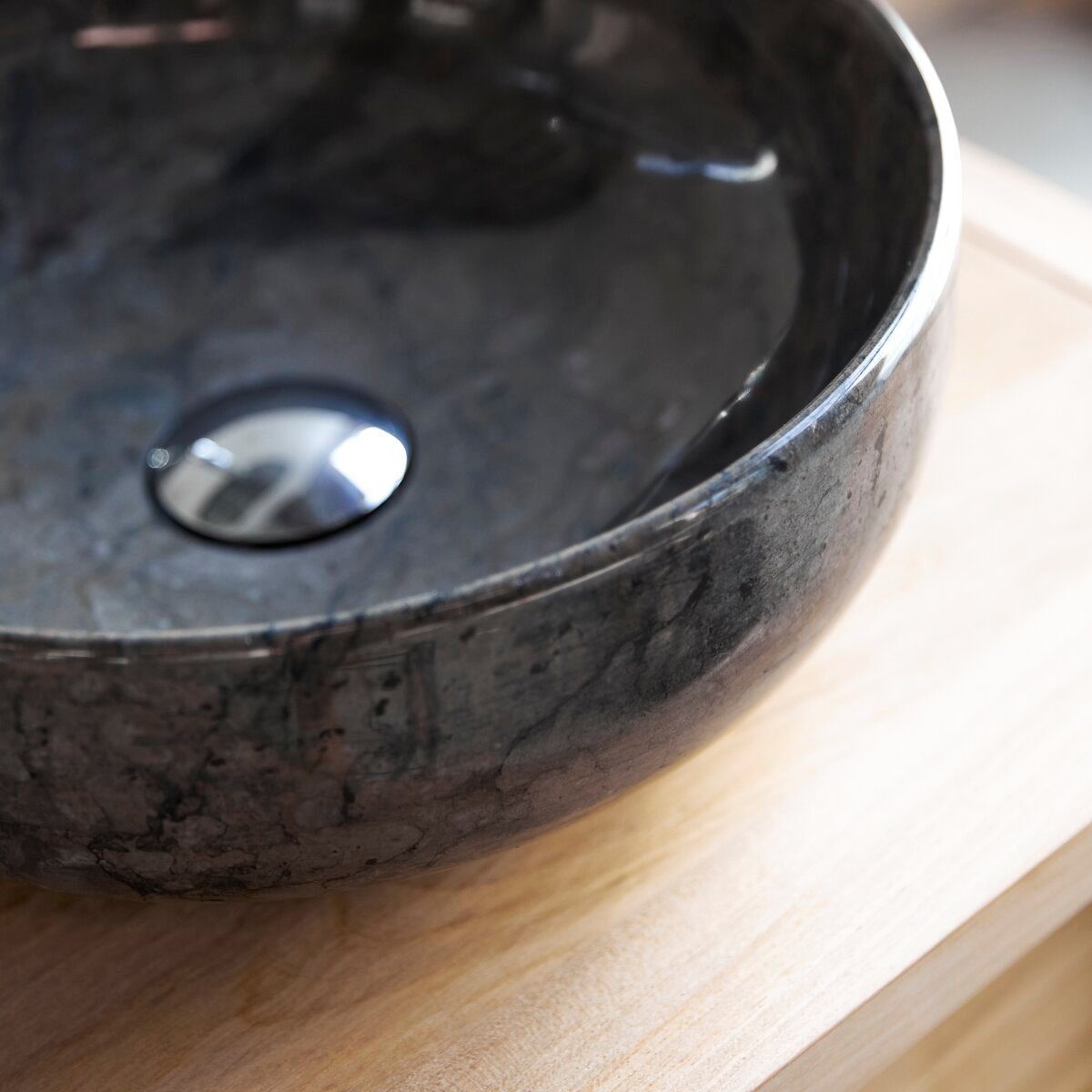 Tikamoon Waschbecken Waschbecken aus Marmor dark grey