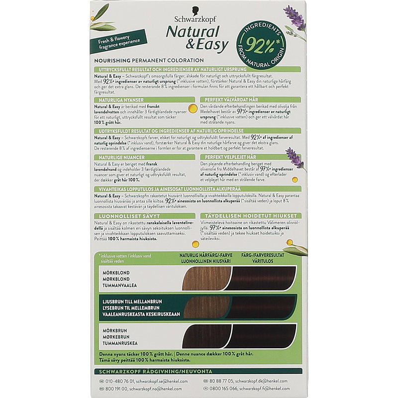 Natural&Easy Hårfarge Natural & Easy 580 mørkebrun