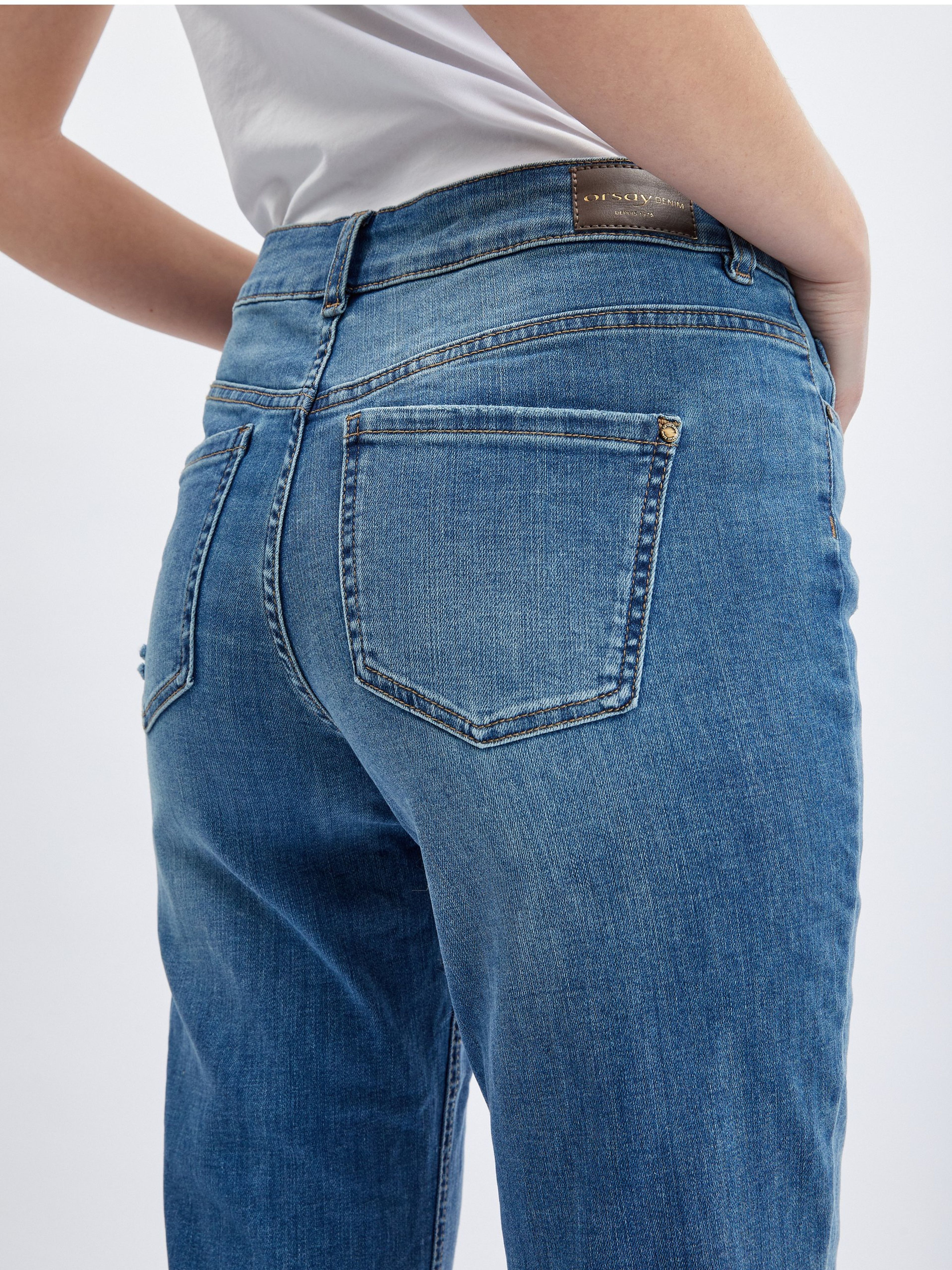 Dunkelblaue Straight Fit Jeans für Damen ORSAY
