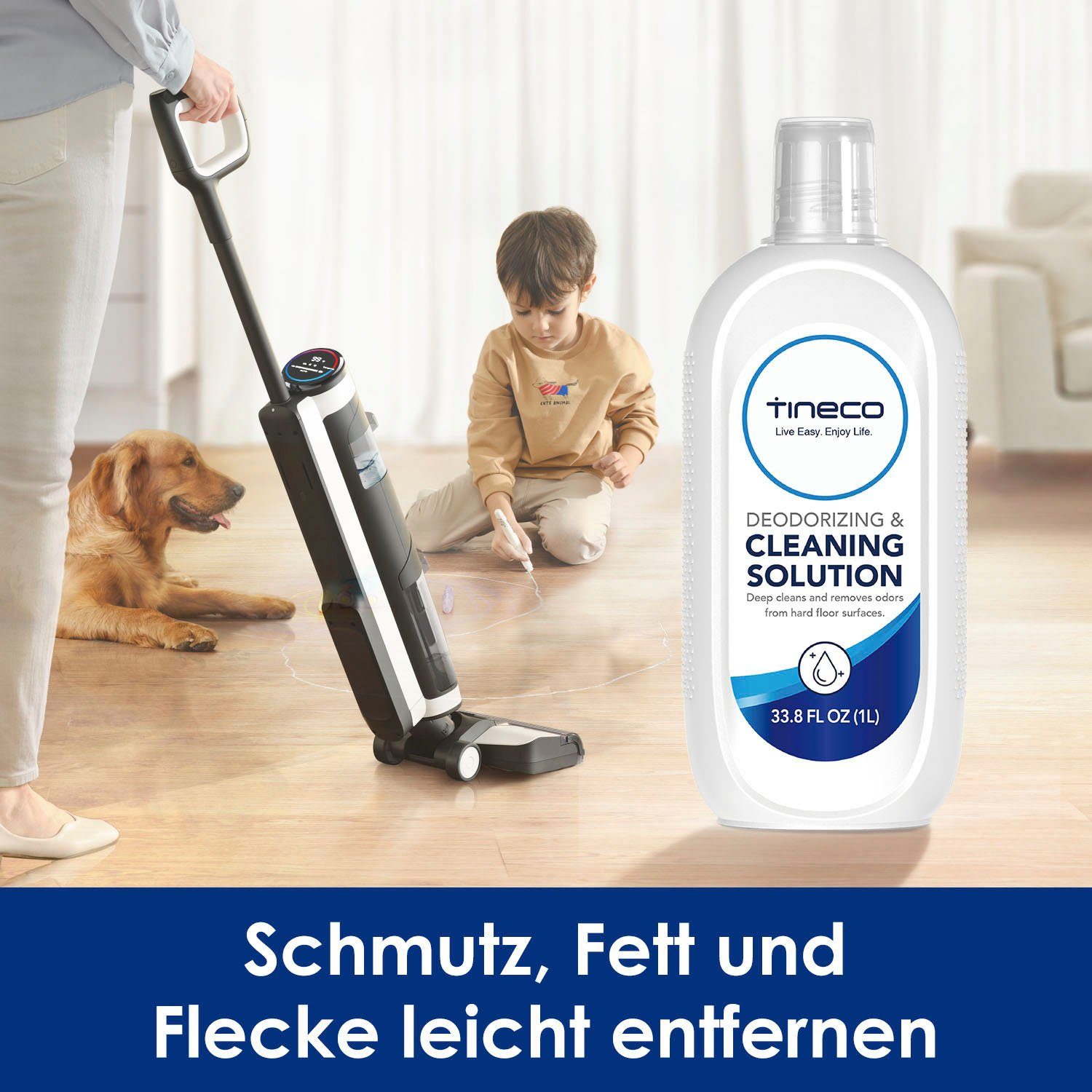 Tineco Multi Oberflächen Reiniger 1 Liter Fussbodenreiniger (1-St. 1 Liter Flasche Reinigungsmittel)