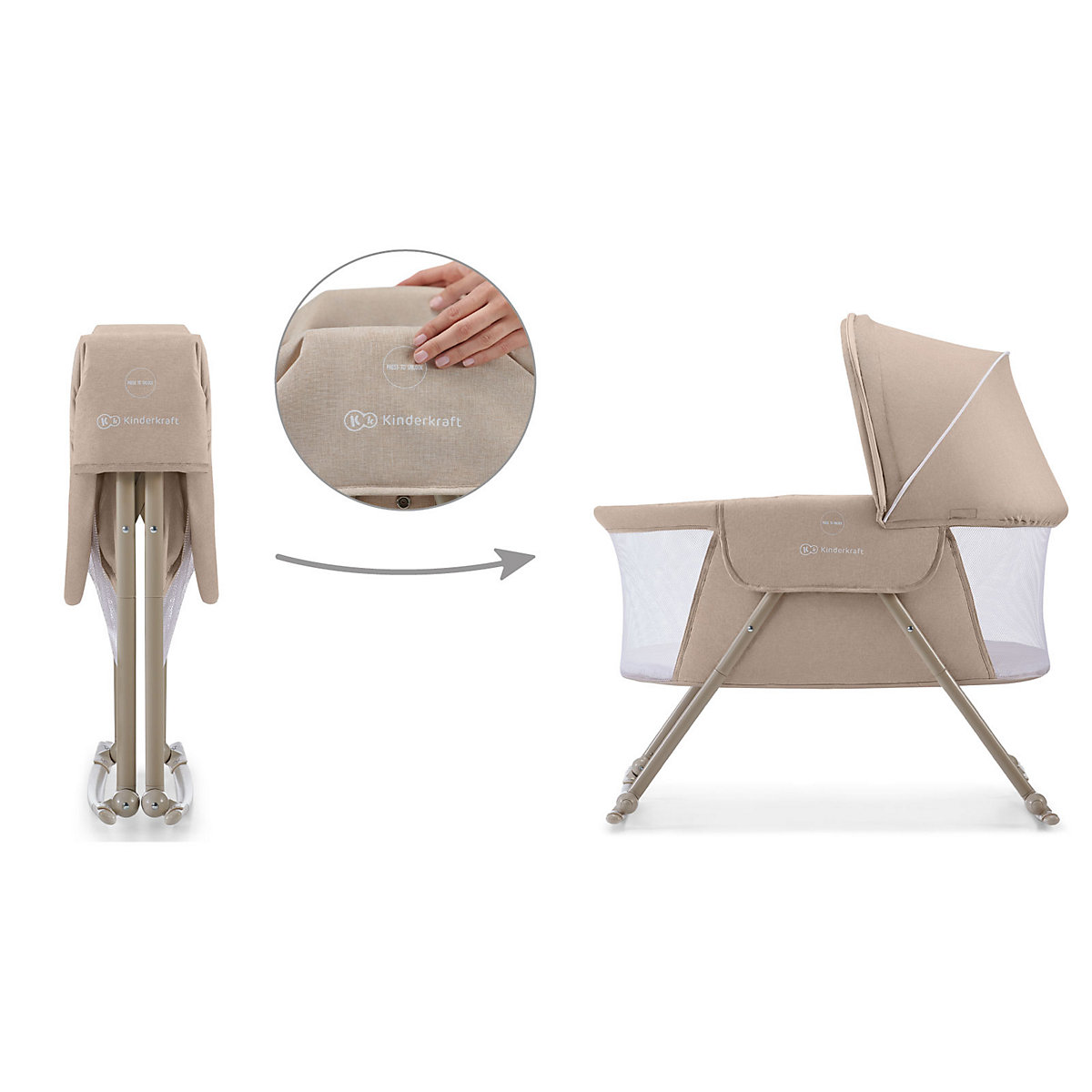 Beistellbett Lovi, beige