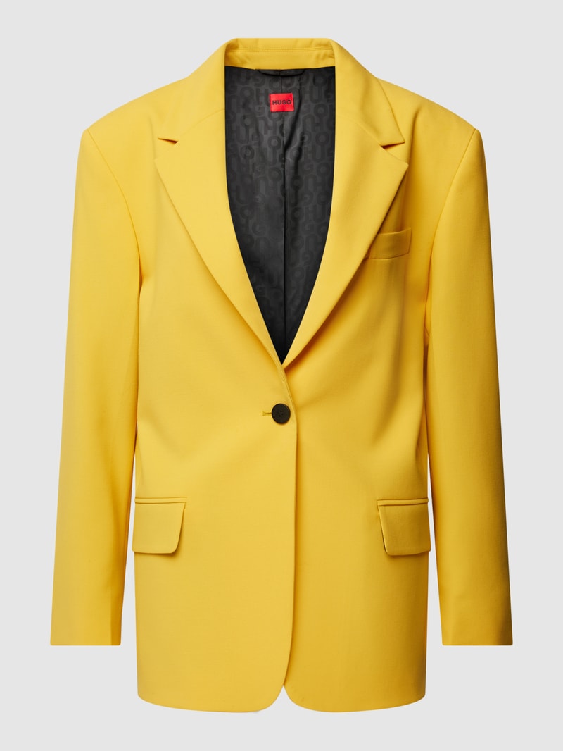 Blazer mit Pattentaschen Modell 'Agura' in dunkelgelb
