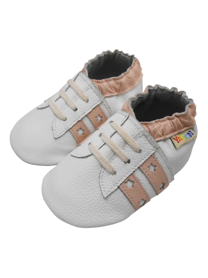 Yalion Leder-Krabbelschuhe in Weiß günstig kaufen