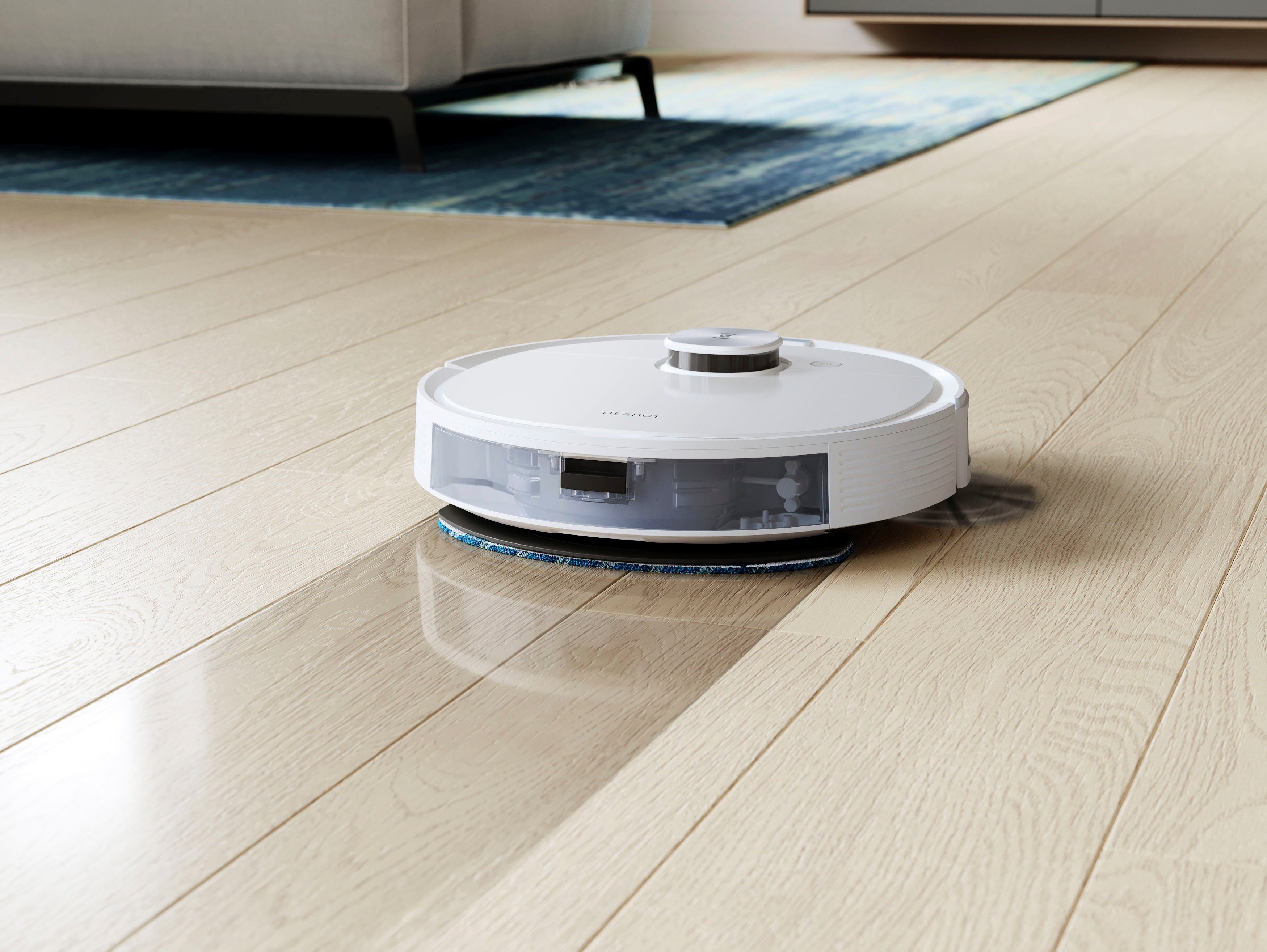 ECOVACS Nass-Trocken-Saugroboter DEEBOT N10 Plus, 4300PA, LiDAR Navigation, Absaugstation, für Hartboden, Teppich, Weiss
