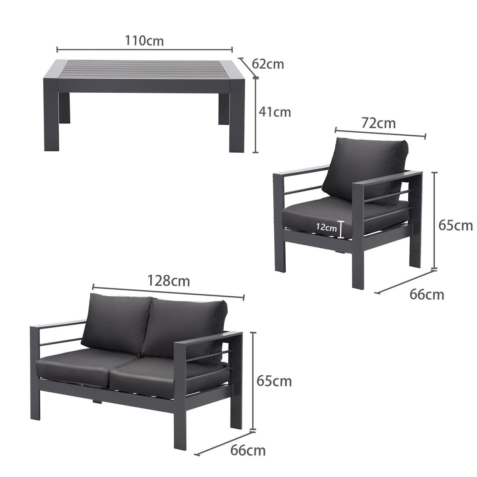 MeXo von GLP HOME Loungeset Gartenmöbel set sale aus Aluminium, Gartenlounge Set für 4-7 Personen, (Spar-Set), Sitzgruppe, Balkonmöbel, Sitzgarnitur Wetterfest für Indoor Outdoor