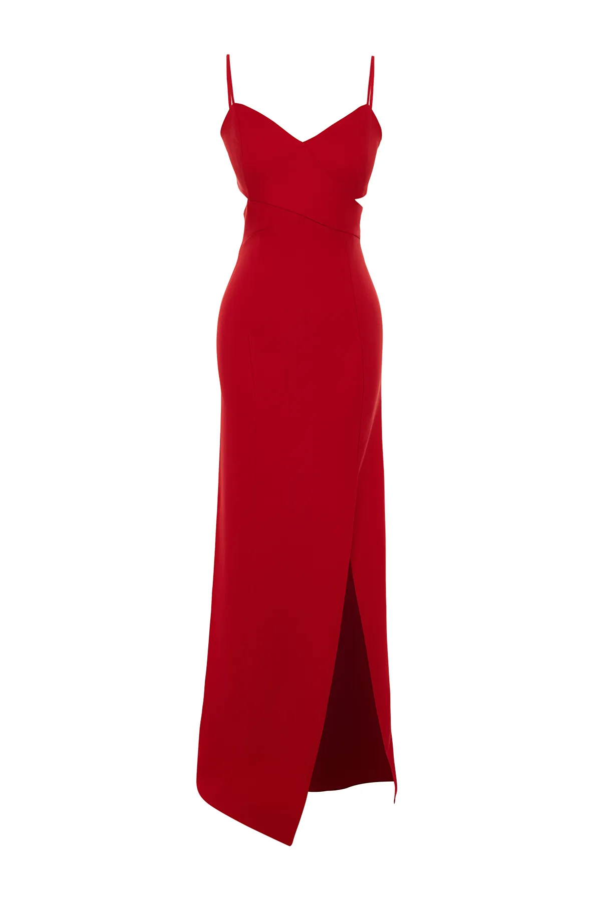 Trendyol Collection  Rotes schlichtes, regelmäßig gewebtes Abendkleid und Abschlusskleid TPRSS19UT0124