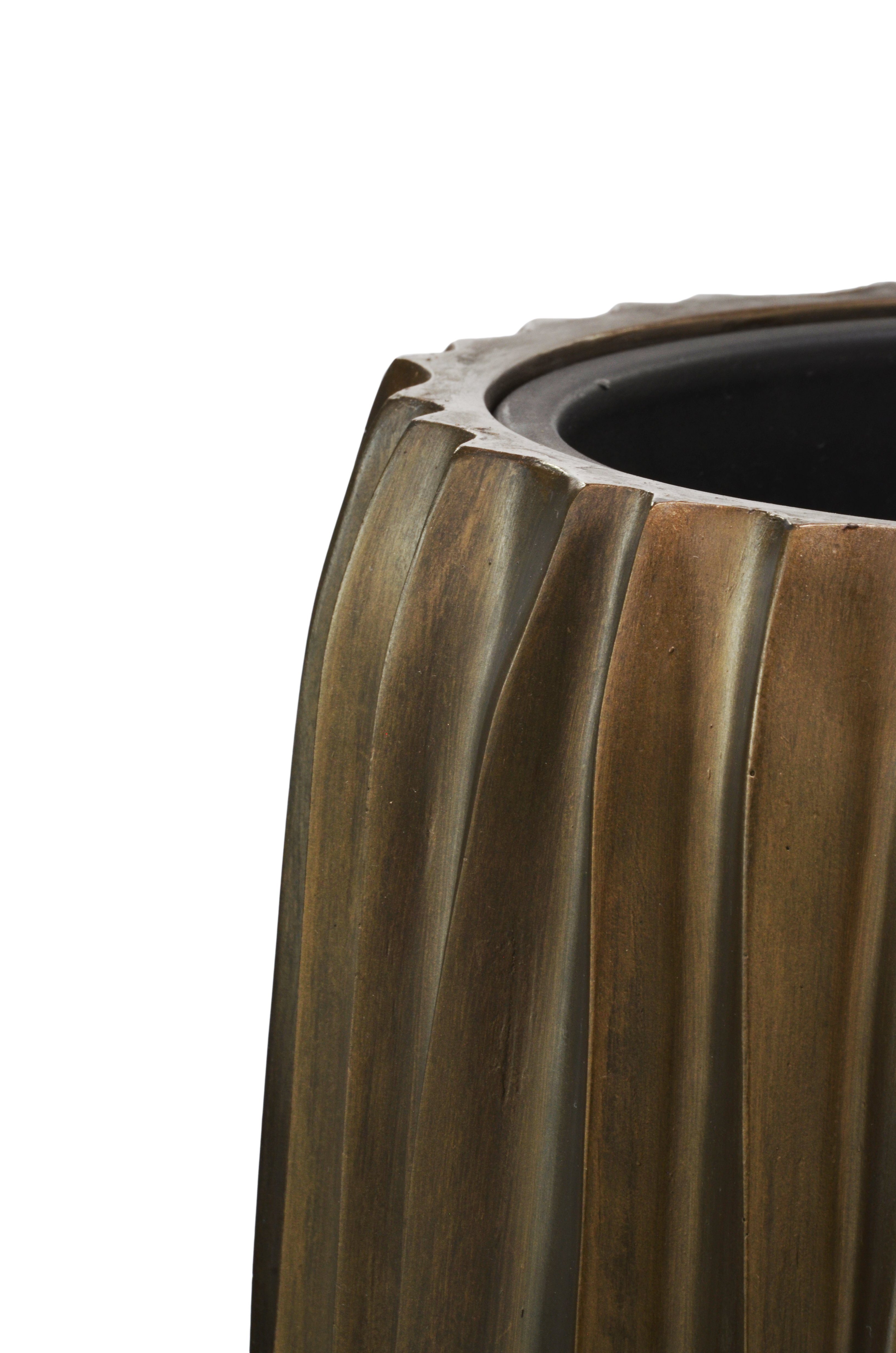 Flingora Bodenvase Minga, mit Einsatz - Fiberglas - Indoor - Kupferbraun - Höhe 75 cm