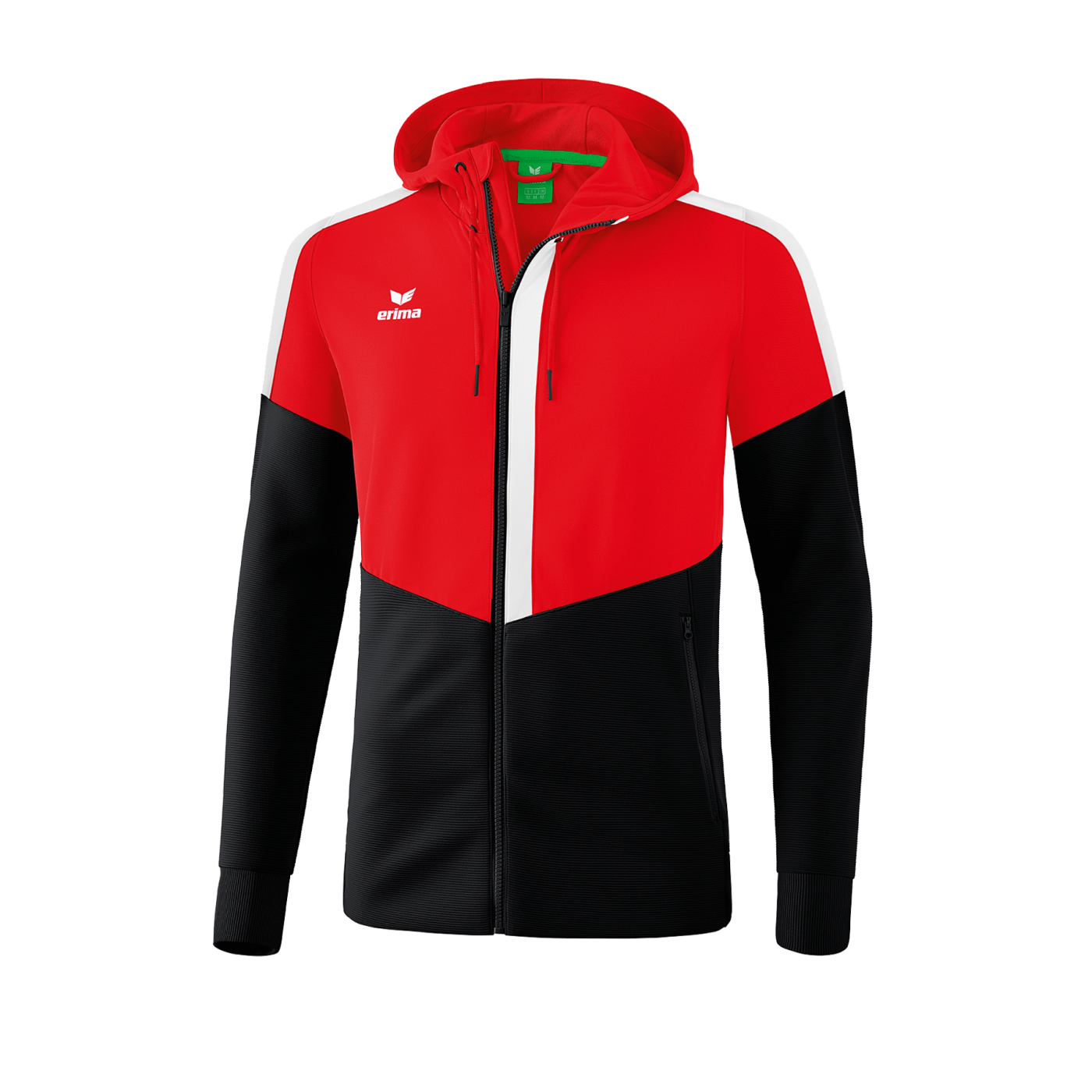 Erima Squad Kapuzen-Trainingsjacke Rot Schwarz