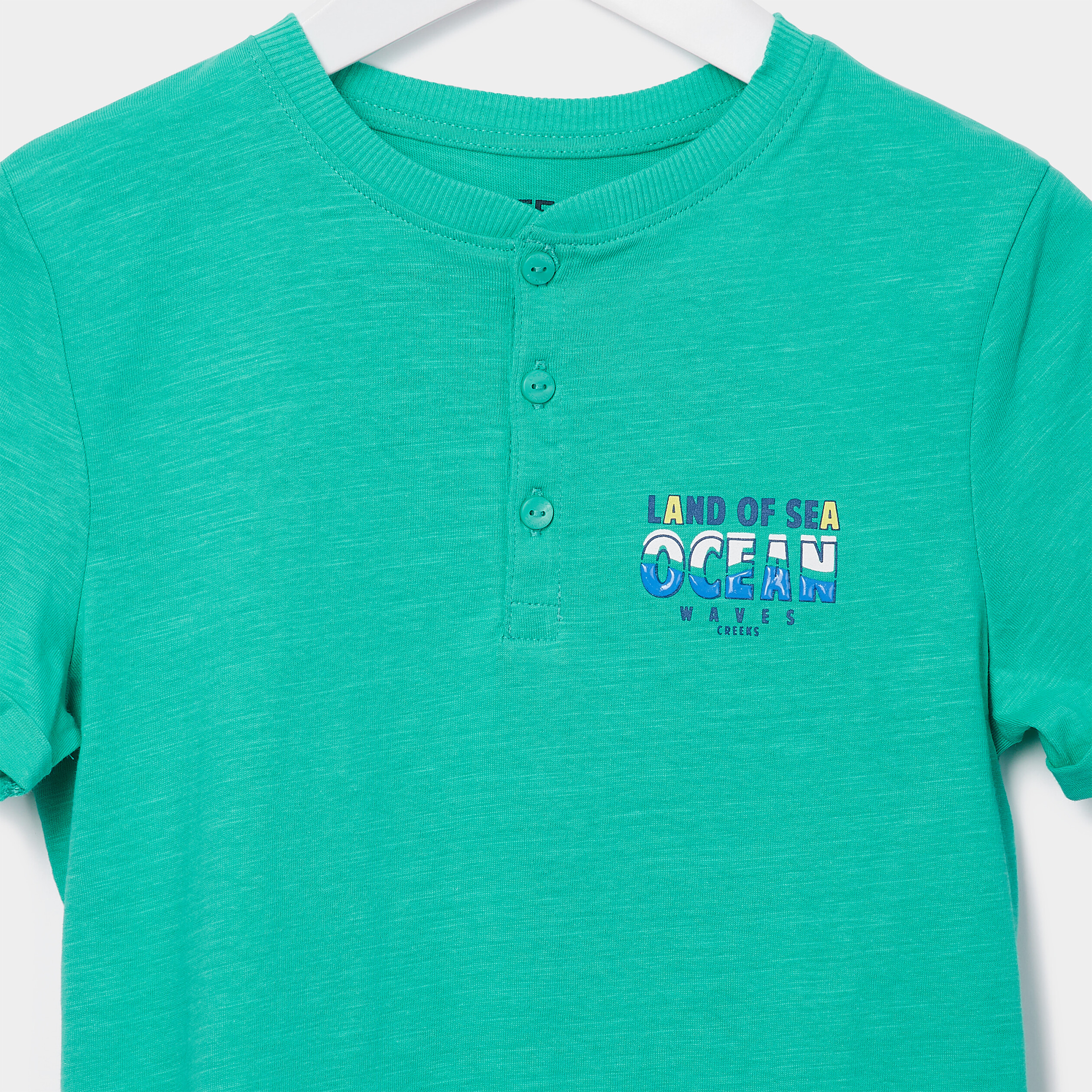 T-shirt manches courtes Creeks vert garçon | La Halle