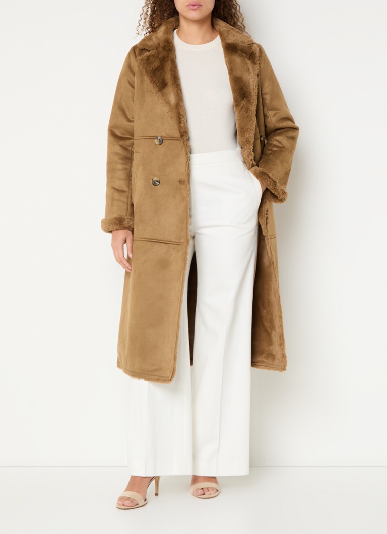 Palton Ralph Lauren din piele întoarsă artificială cu două nasturi