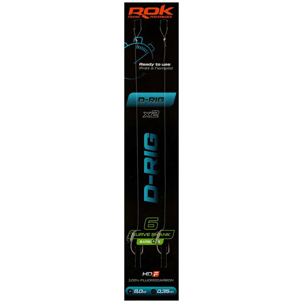 Rok D-Rig Curve Shank Barbless Leader x2