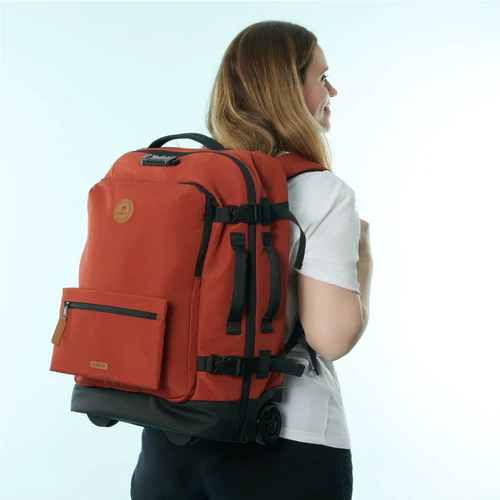 Kaikoura small orange 2-wheel soft suitcase