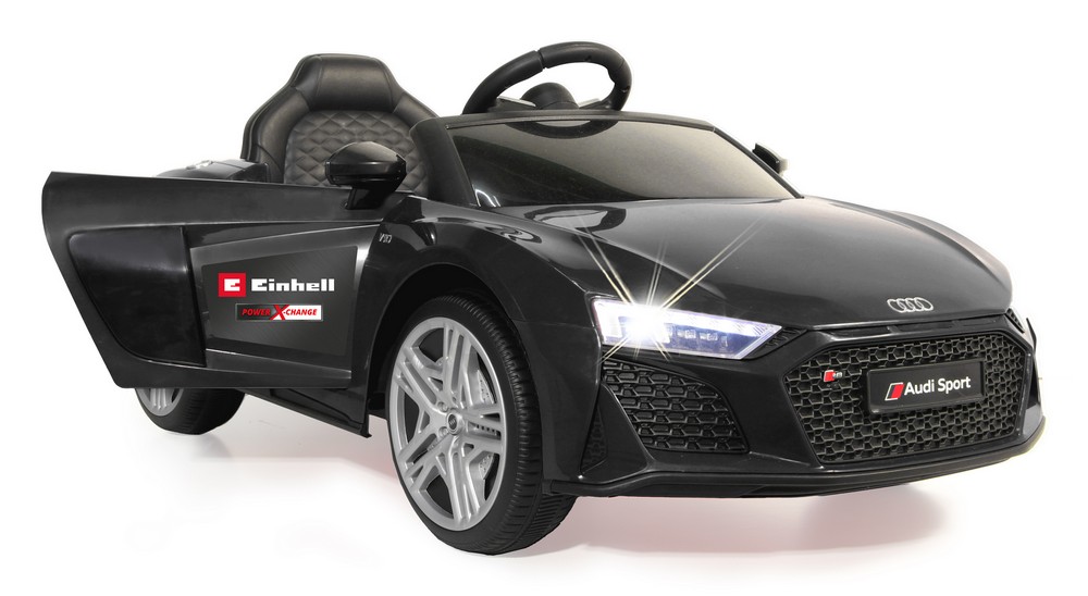 Jamara e.K. JAMARA-461807-Ride-on Audi R8 Spyder 18V schwarz Einhell Power X-Change inkl. Starter Set
