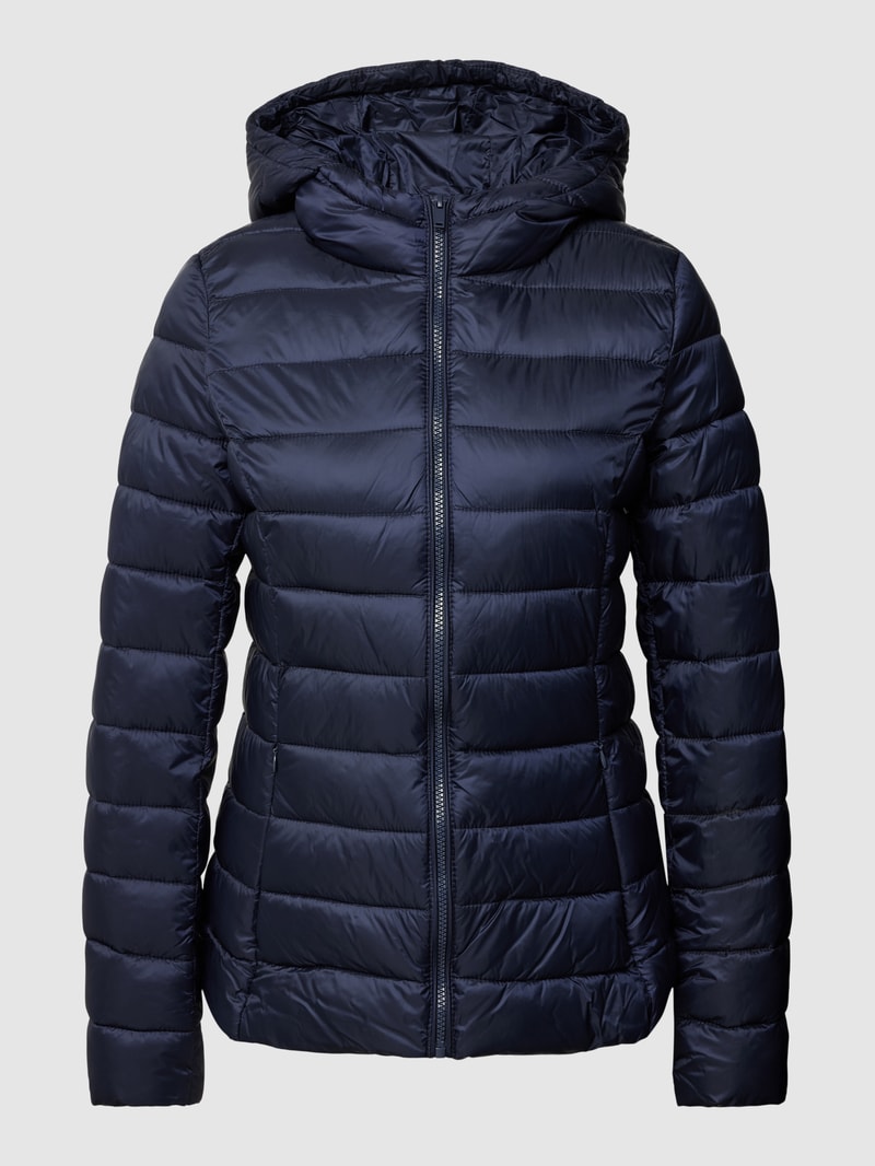 Steppjacke mit Kapuze in marineblau