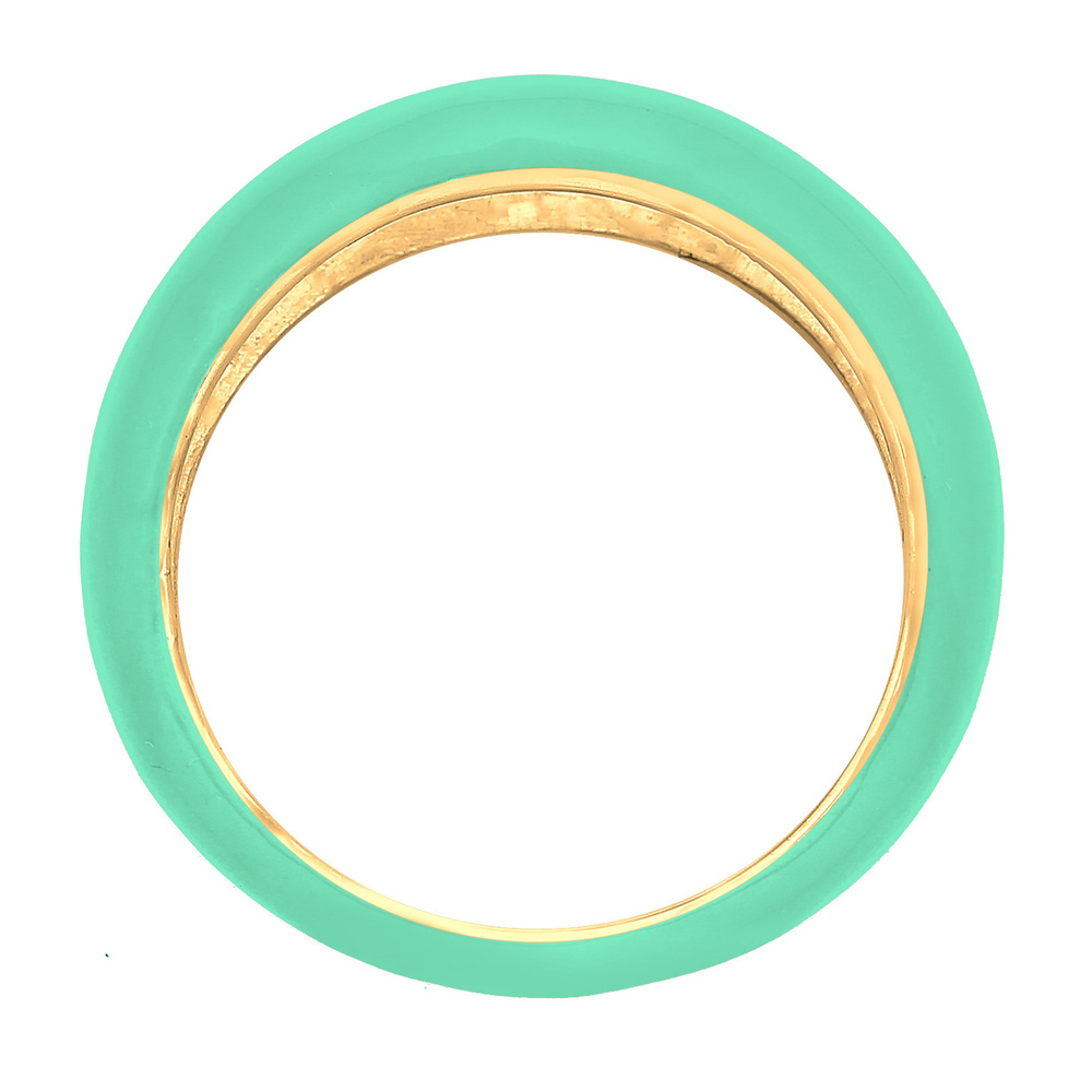 Elli Elli Bague Femmes Bande Pile avec Émail Orange en Argent Sterling 925 Plaqué Or Bague