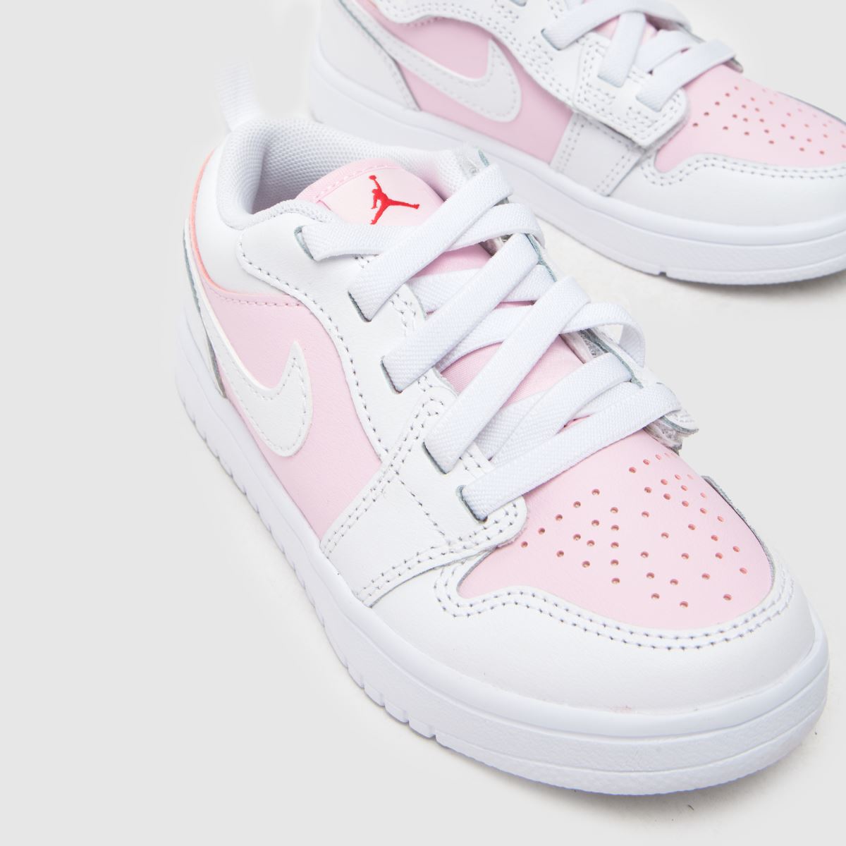 Nike Jordan 1 Low Alt flickor juniorträningsskor i vit och rosa