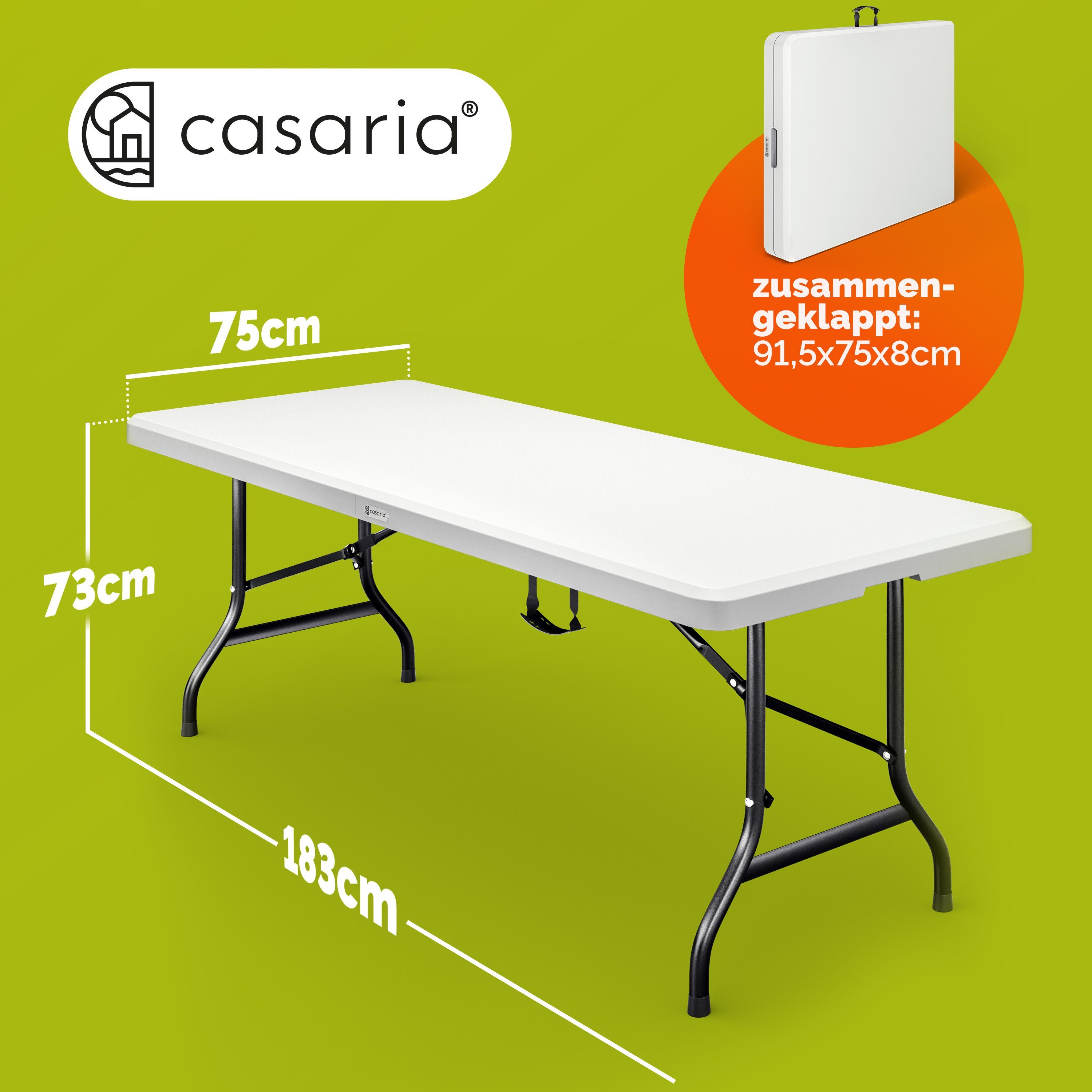 Casaria Klapptisch (2-St), 2x 183x76cm Klappbar Wetterfest Tragbar Garten Camping Balkon Tisch