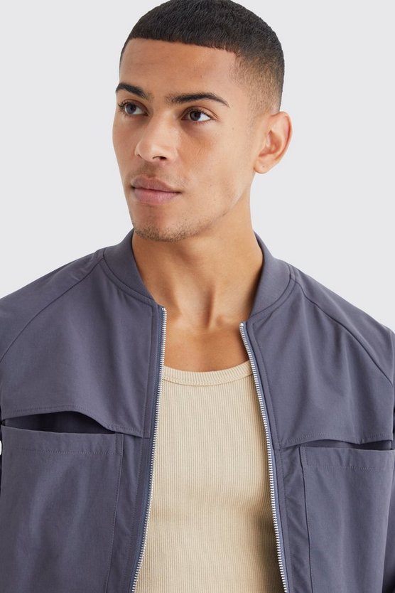 Langärmlige Stretch-Bomberjacke