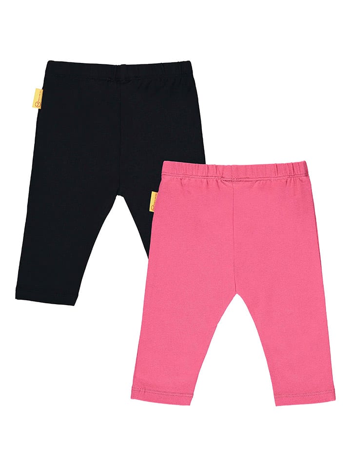 Steiff 2er-Set: Leggings in Pink/ Schwarz günstig kaufen