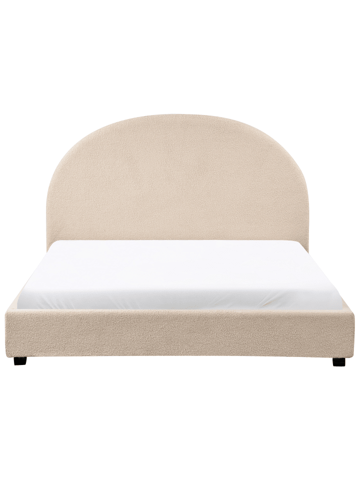Beliani Doppelbett VAUCLUSE in Beige - (W) 154 x (H) 112 x (L) 214 cm günstig kaufen onesize