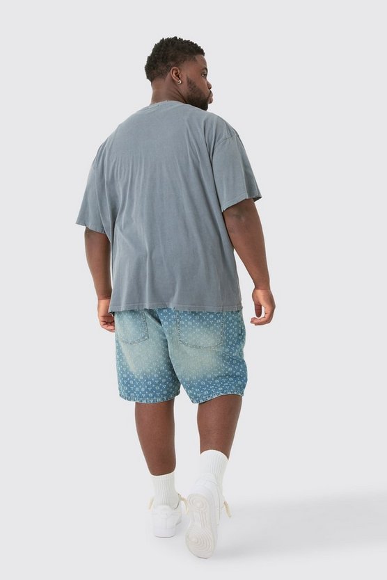 Plus zerrissenes Oversize T-Shirt mit Logo-Print