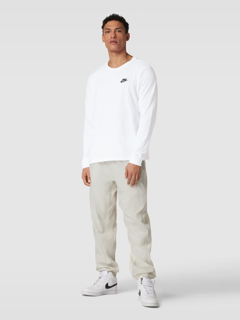 Longsleeve mit Label-Stitching in weiß