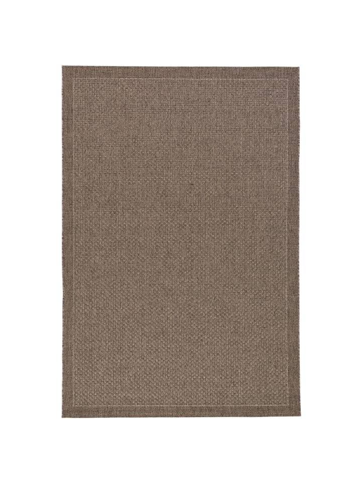 Pergamon In & Outdoor Teppich  Natur Panama Bordüre in Dunkelbraun günstig kaufen