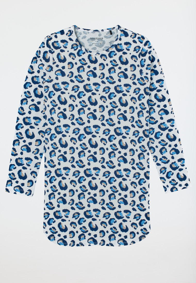 Nachthemd langarm Leoparden-Muster off-white - Nightwear