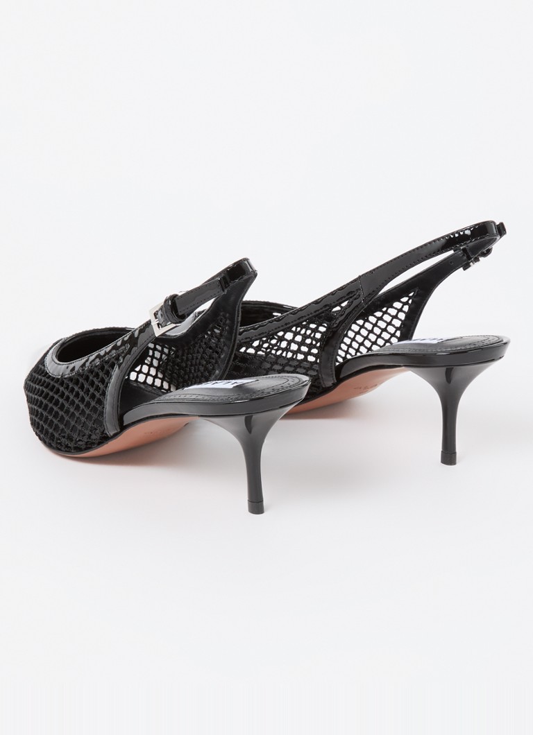 Pantofi cu toc tricotat Alaïa și detalii din piele de vițel