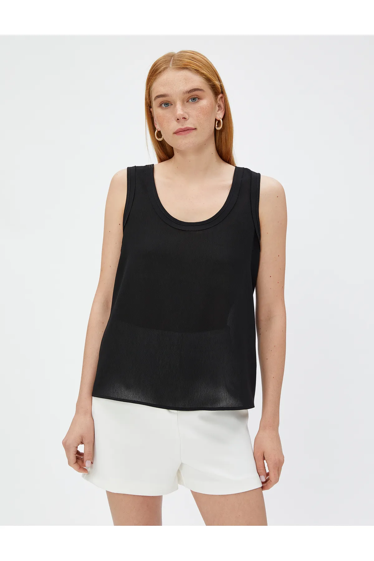 Koton  Transparente Trägerbluse mit U-Ausschnitt