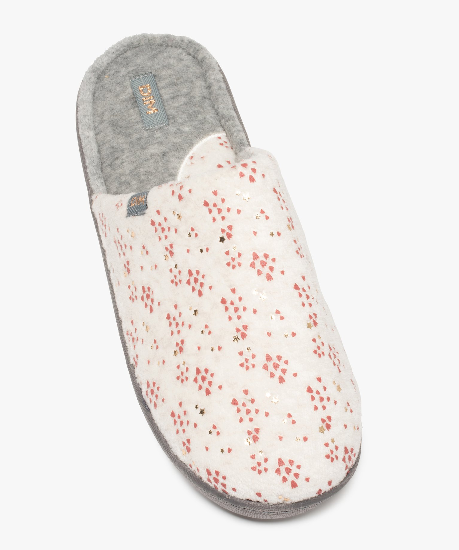 Chaussons femme mules plates en velours imprimé – Dim