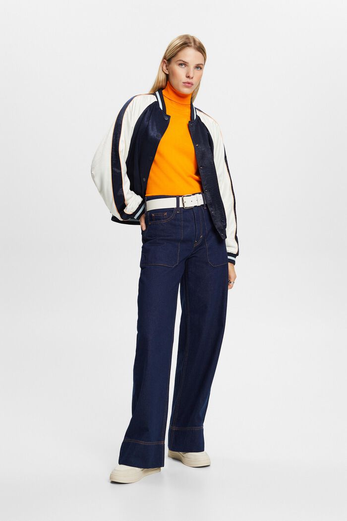 Bomberjacke aus Satin mit Logo