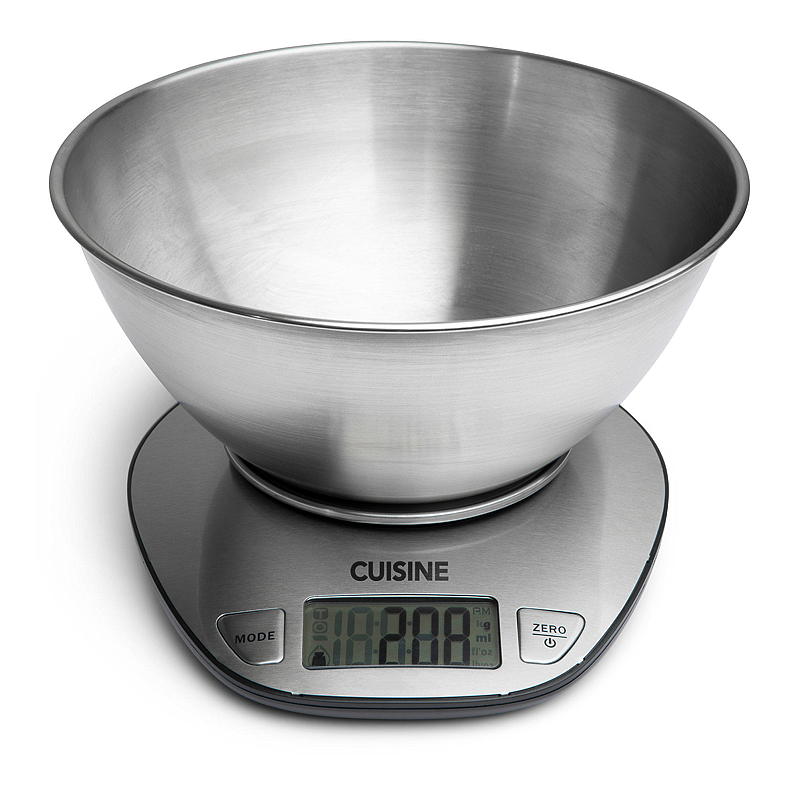 Cuisine Kjøkkenvekt m/bolle, 5 kg, stål, Cuisine