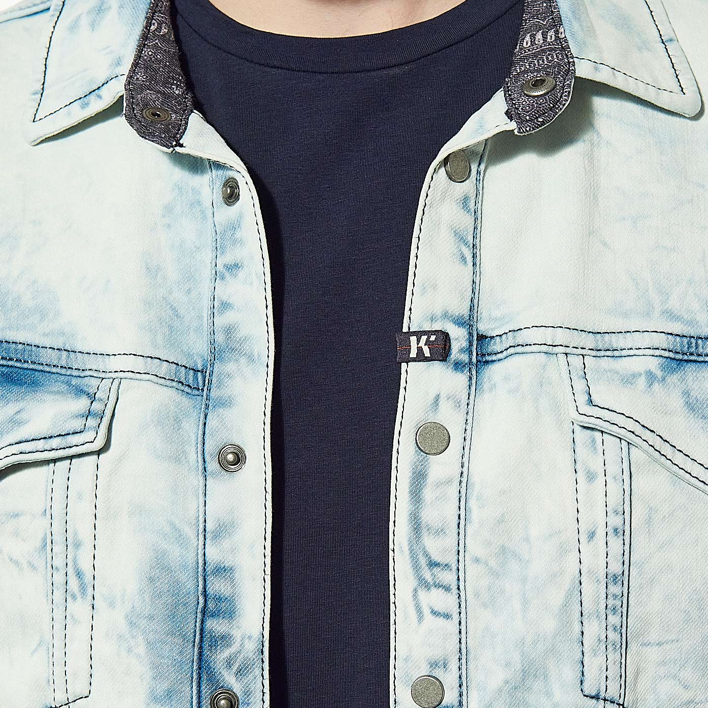 TIZIO  Chemise en jean tie and dye Homme