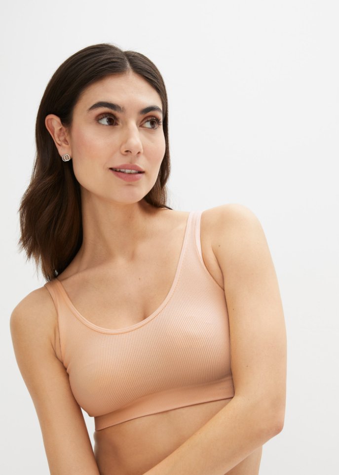 Geripptes Feel Comfort Seamless Bustier (2er Pack)