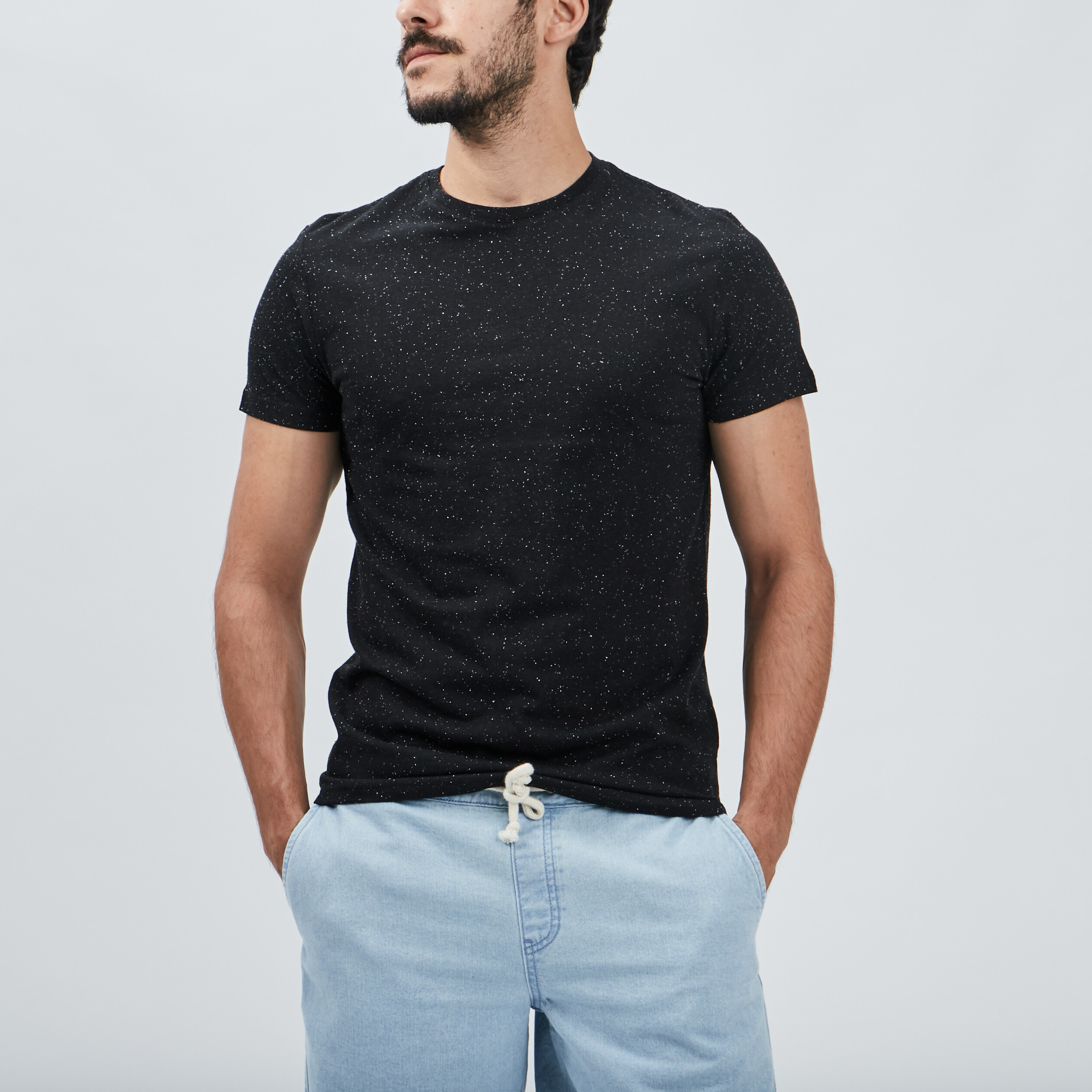 T-shirt manches courtes noir homme | La Halle