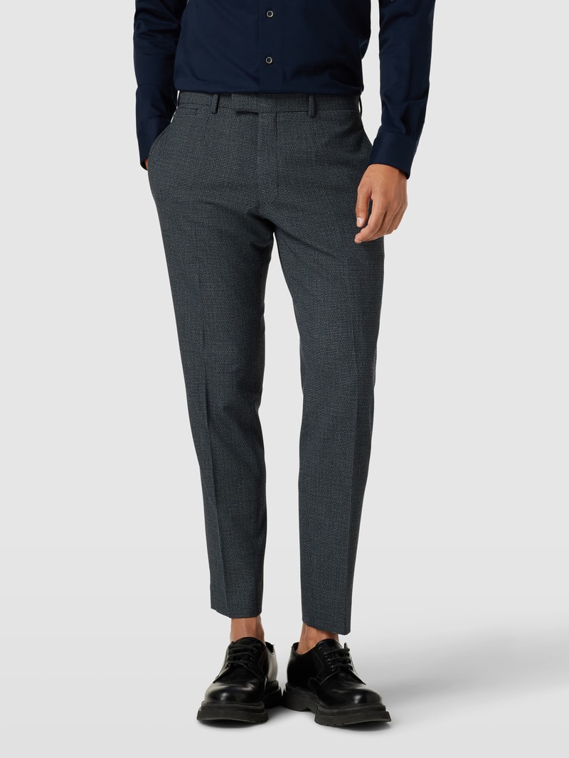 Chino mit Strukturmuster in marineblau