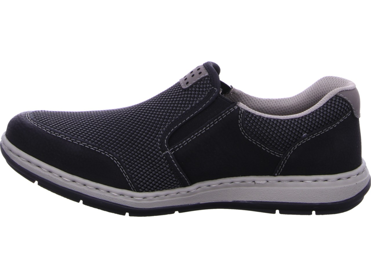 RIEKER Komfort Slipper schwarz NAMUR/TECHKNIT schwarz