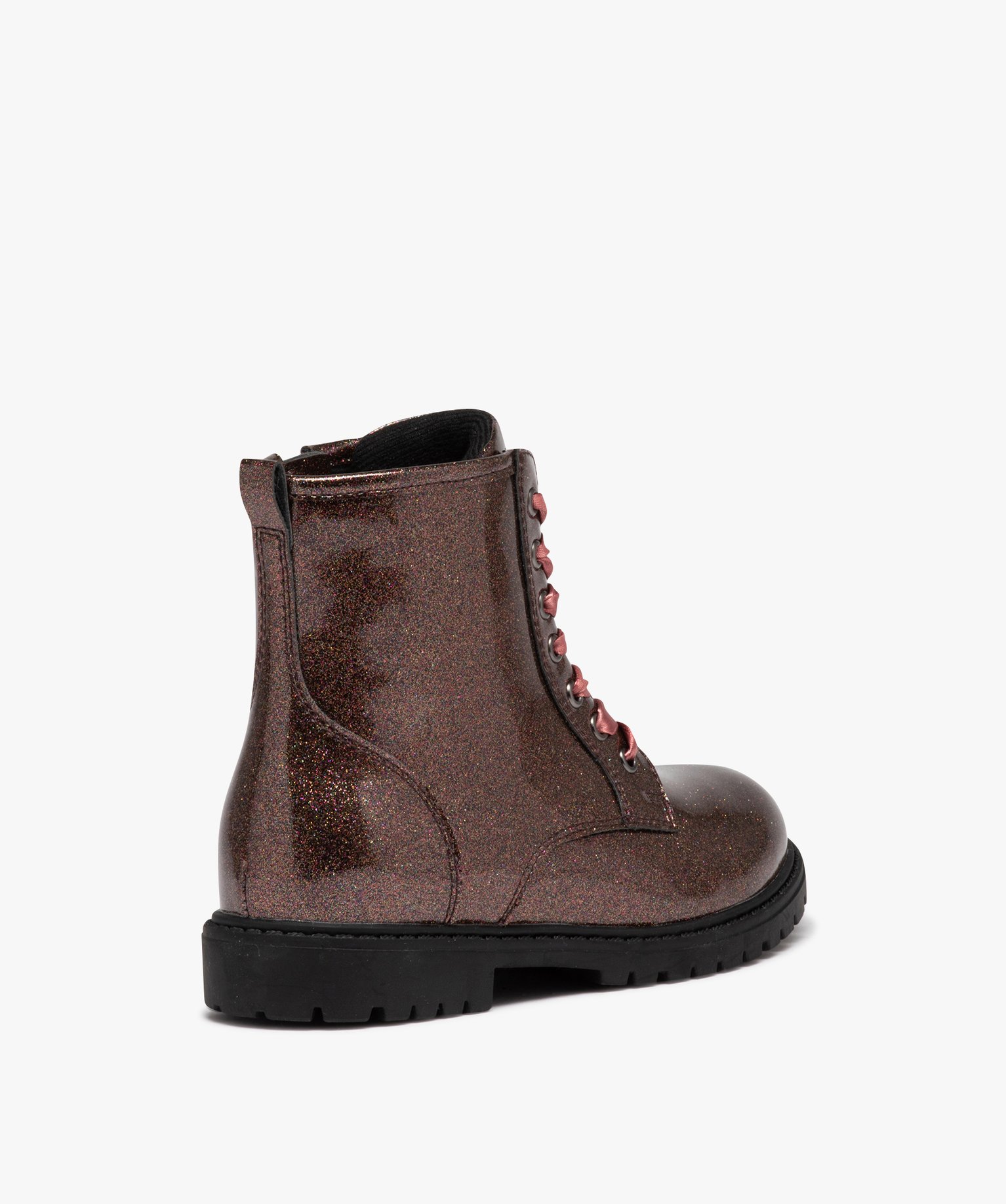 Boots fille mid-cut à paillettes du 31 au 36 marron | GEMO