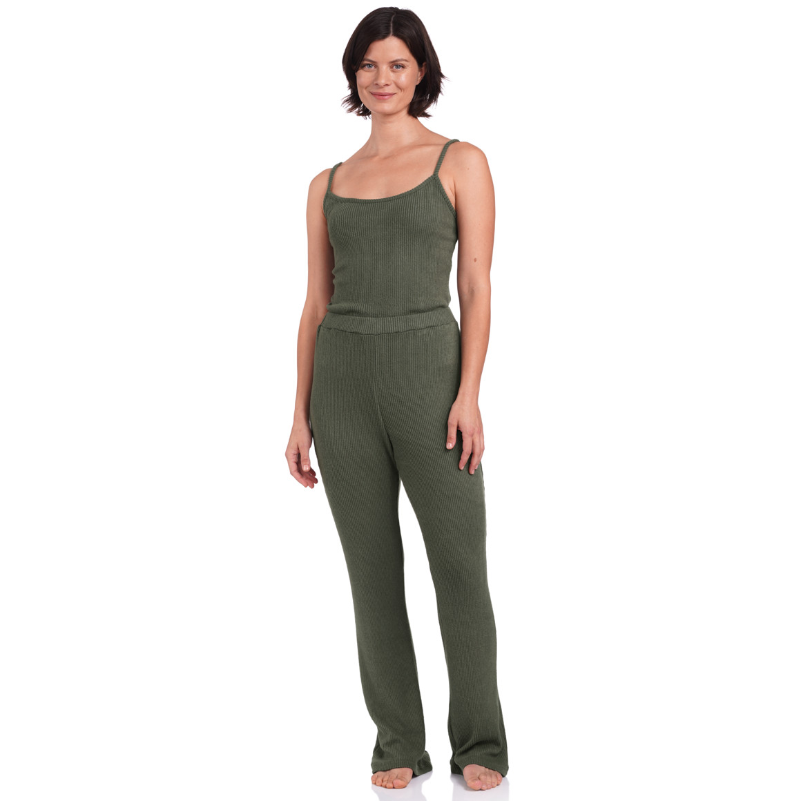 Damen Loungewear-Hose in gerippter Optik