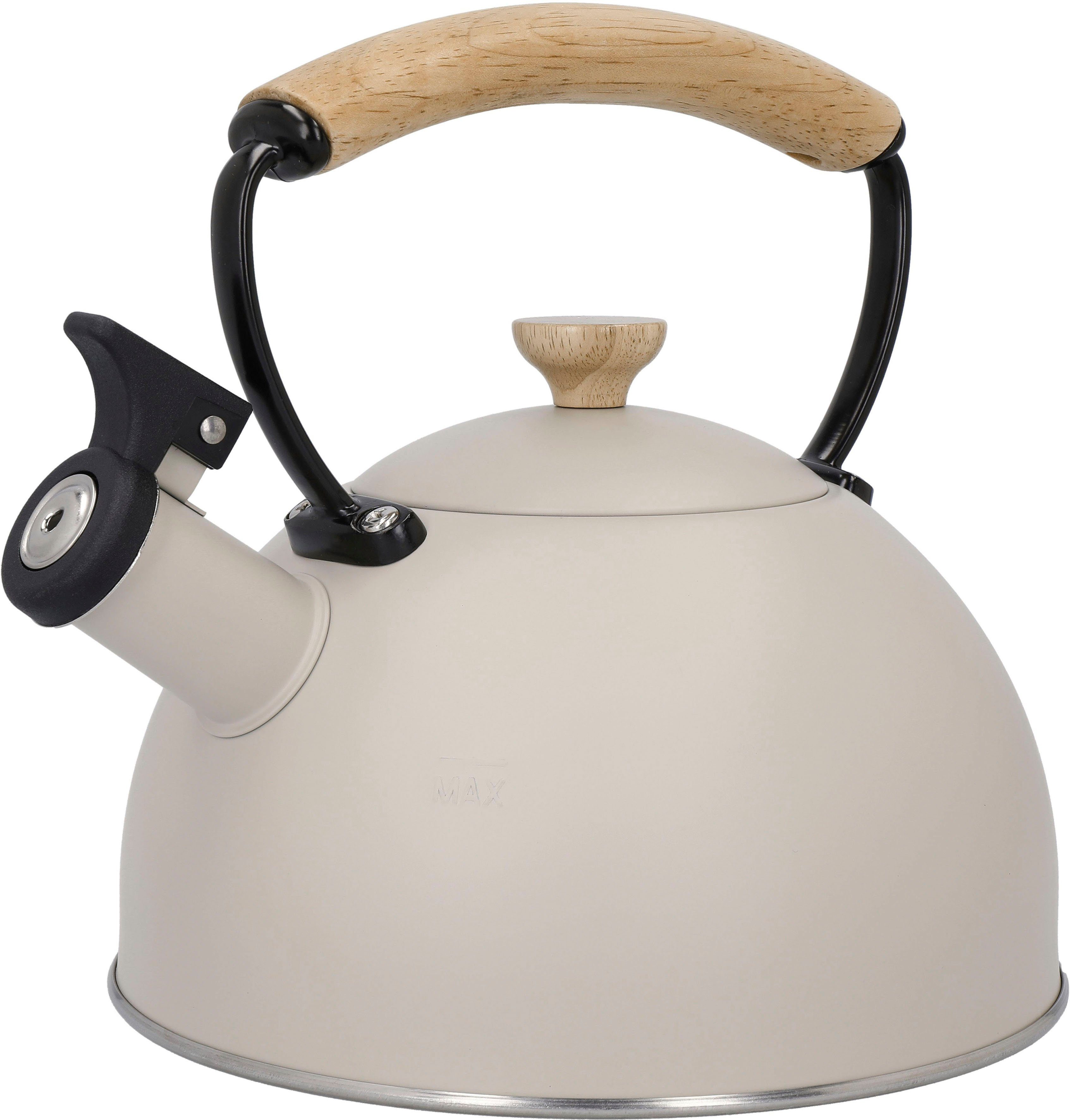 La Cafetière Wasserkessel La Cafetière, (1-tlg), pfeifend, mit Holzgriff, 1,6 Liter, Induktion