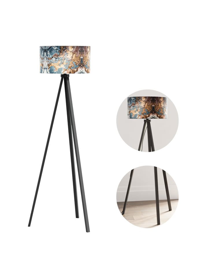 lux.pro Stehlampe Royal Tunbridge Wells in Grau Schwarz (H)140cm (B)40cm (T)40cm günstig kaufen onesize