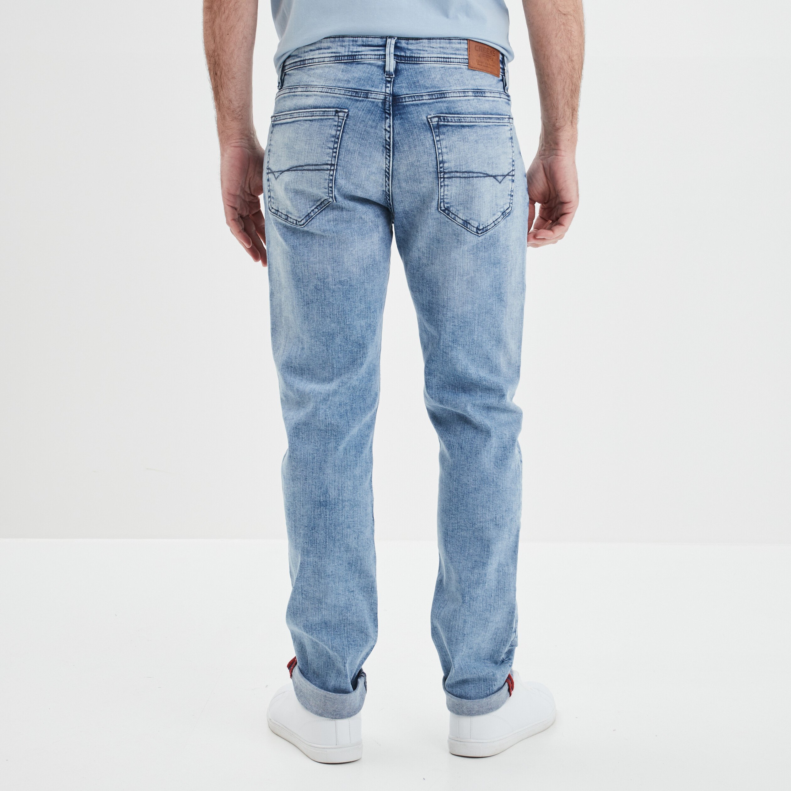 Jeans straight taille standard denim bleach homme | La Halle