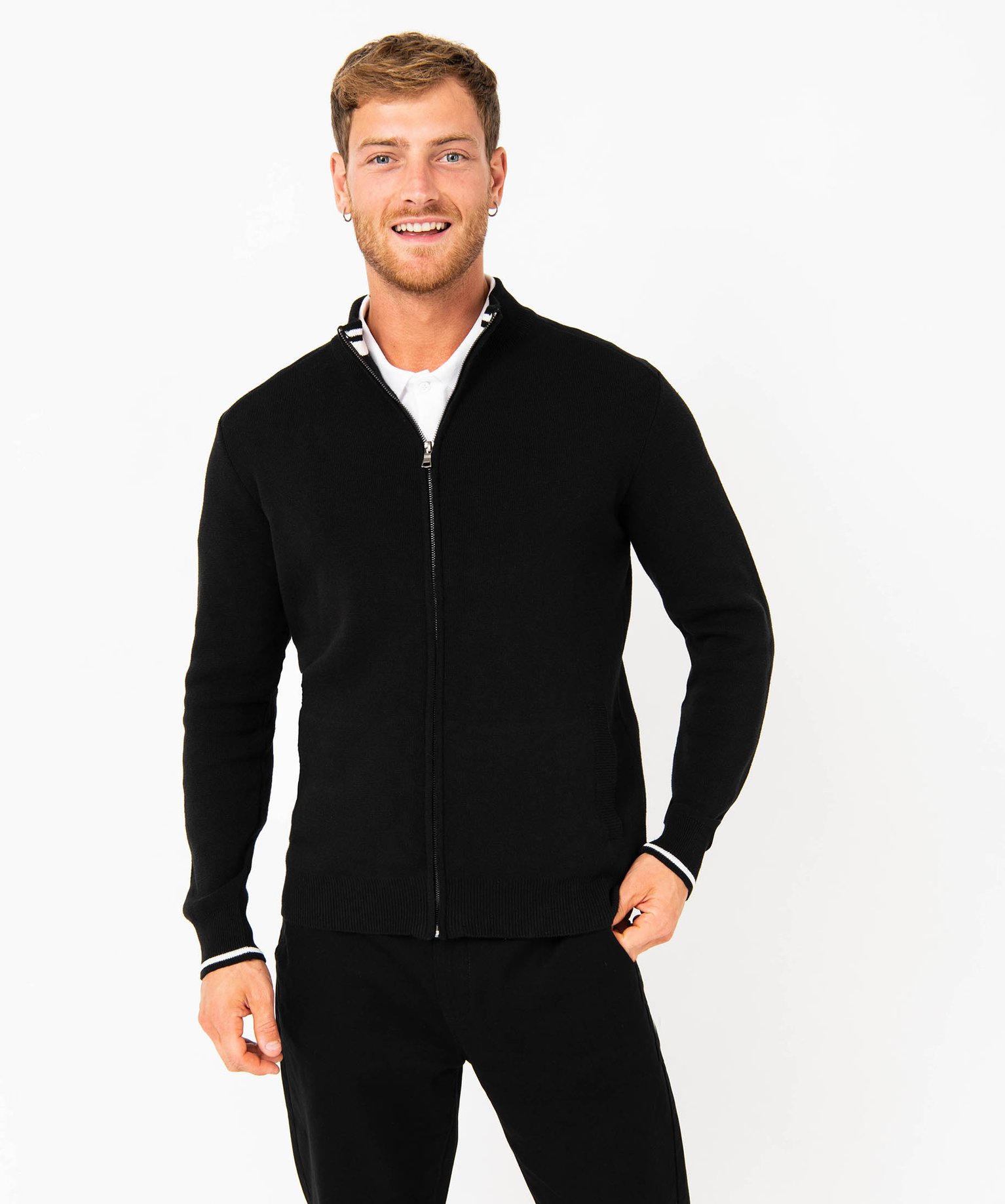 Gilet à fermeture zippée et col montant homme noir | GEMO