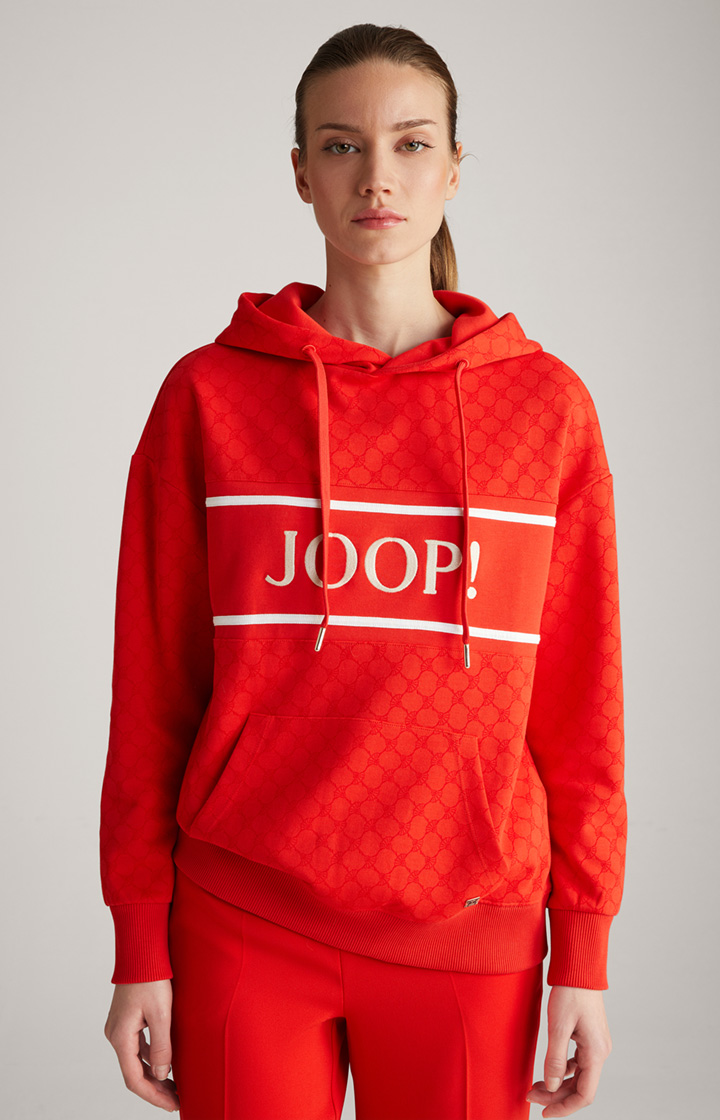 Hoodie in Rot gemustert