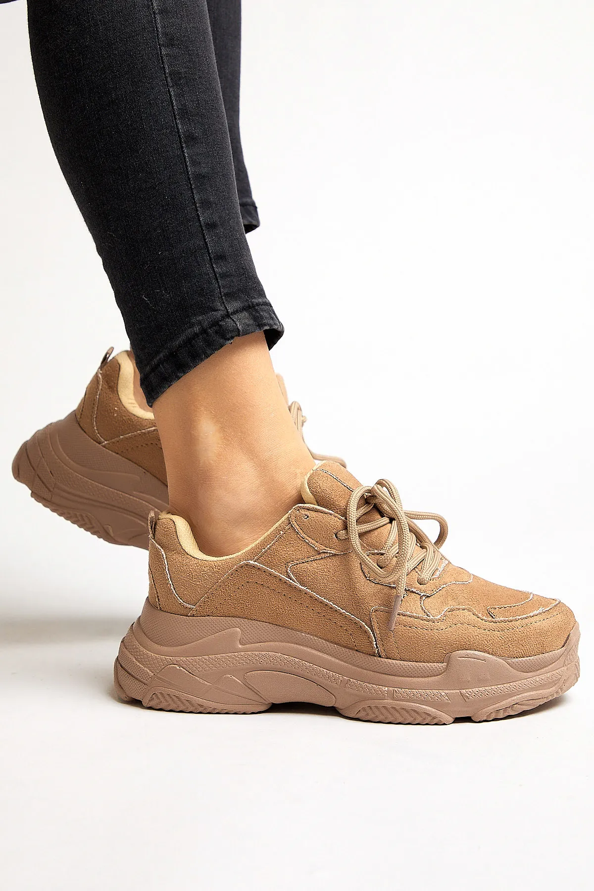 Tonny Black  Nerzfarbene Sportschuhe für Damen Bls-q