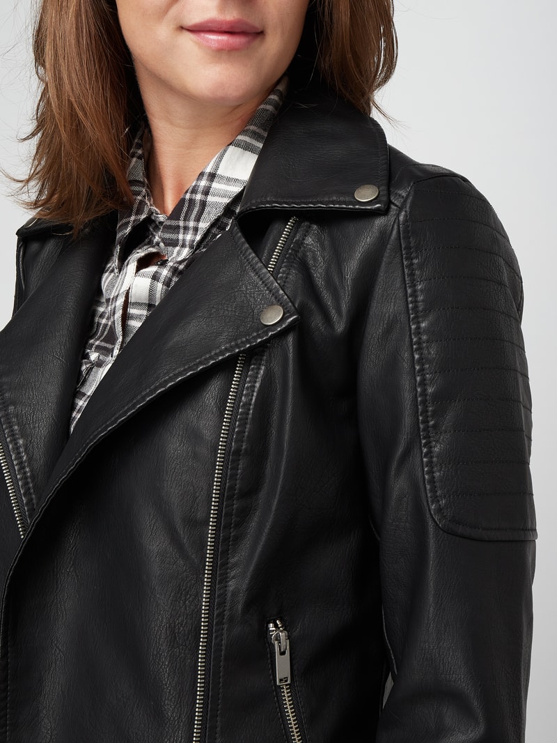Jacke im Biker-Look in schwarz
