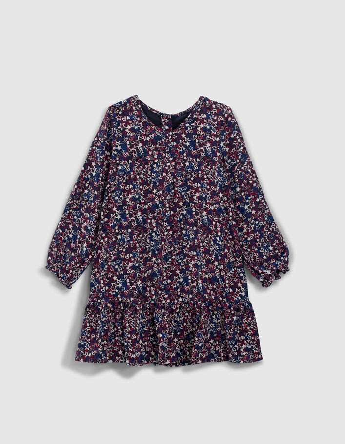 Robe 2-en-1 imprimé étoiles et coeurs avec sweat fille
